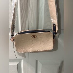 NWT Caboodles minibandolera Pink Rose Gold and Navy Crossbody Bag